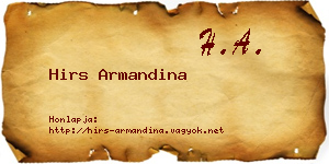 Hirs Armandina névjegykártya